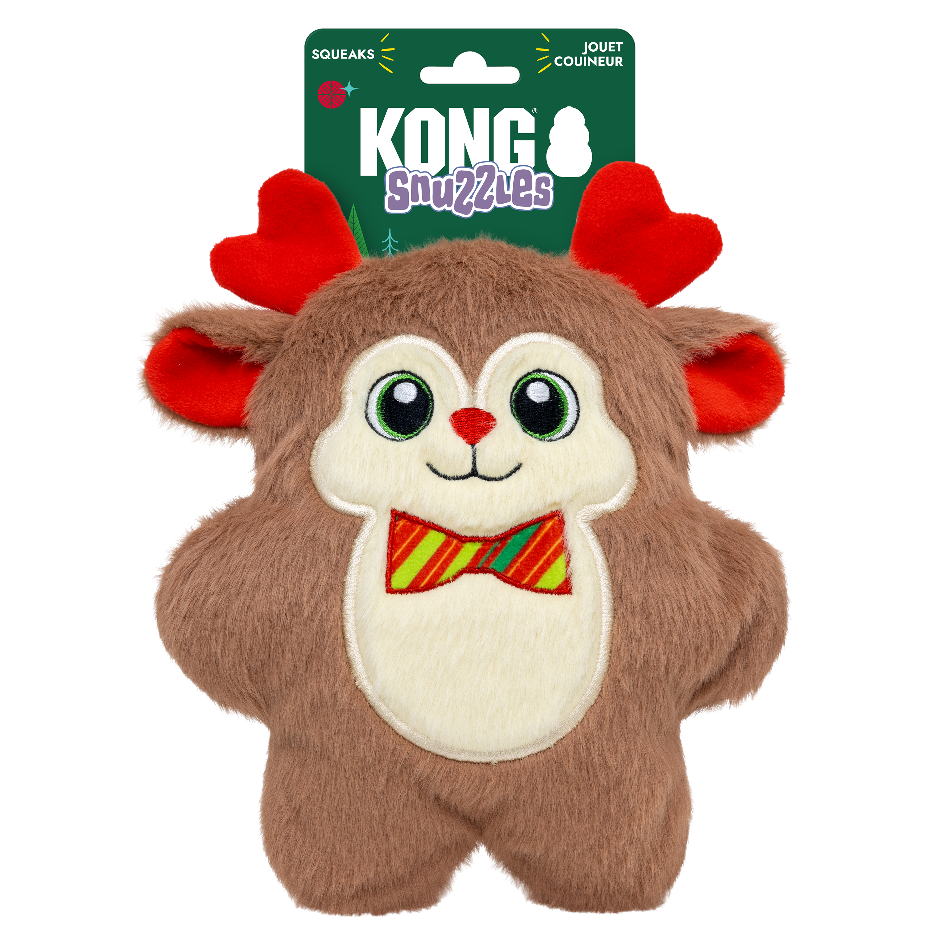 Holiday Snuzzles Bow Tie Reindeer Hundleksak S/M