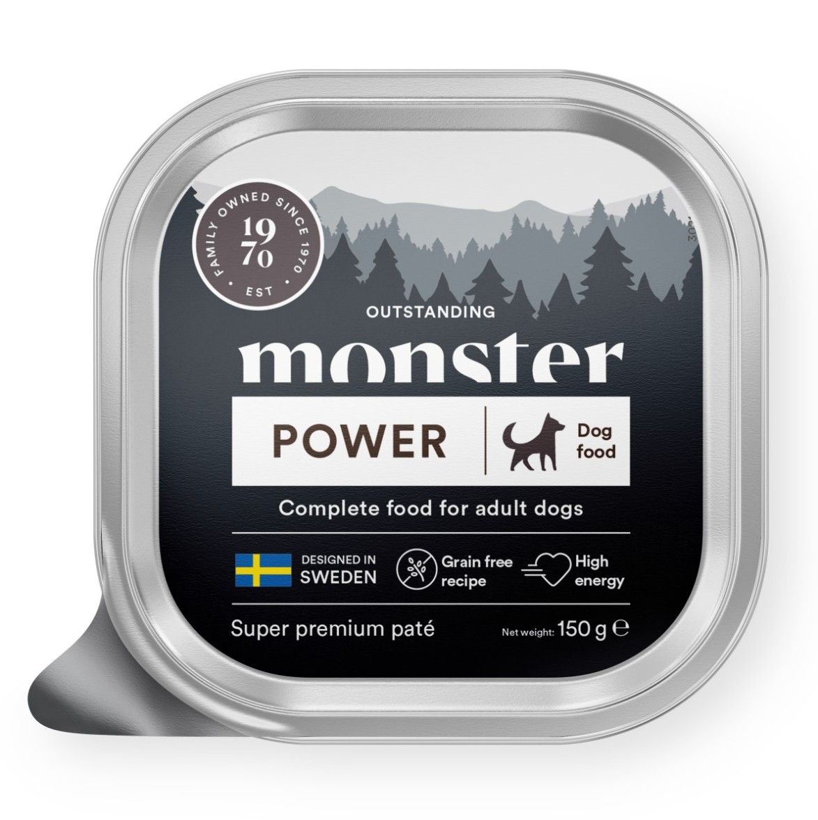 Dog Power Pat&eacute; Tray V&aring;tfoder f&ouml;r hund 150g