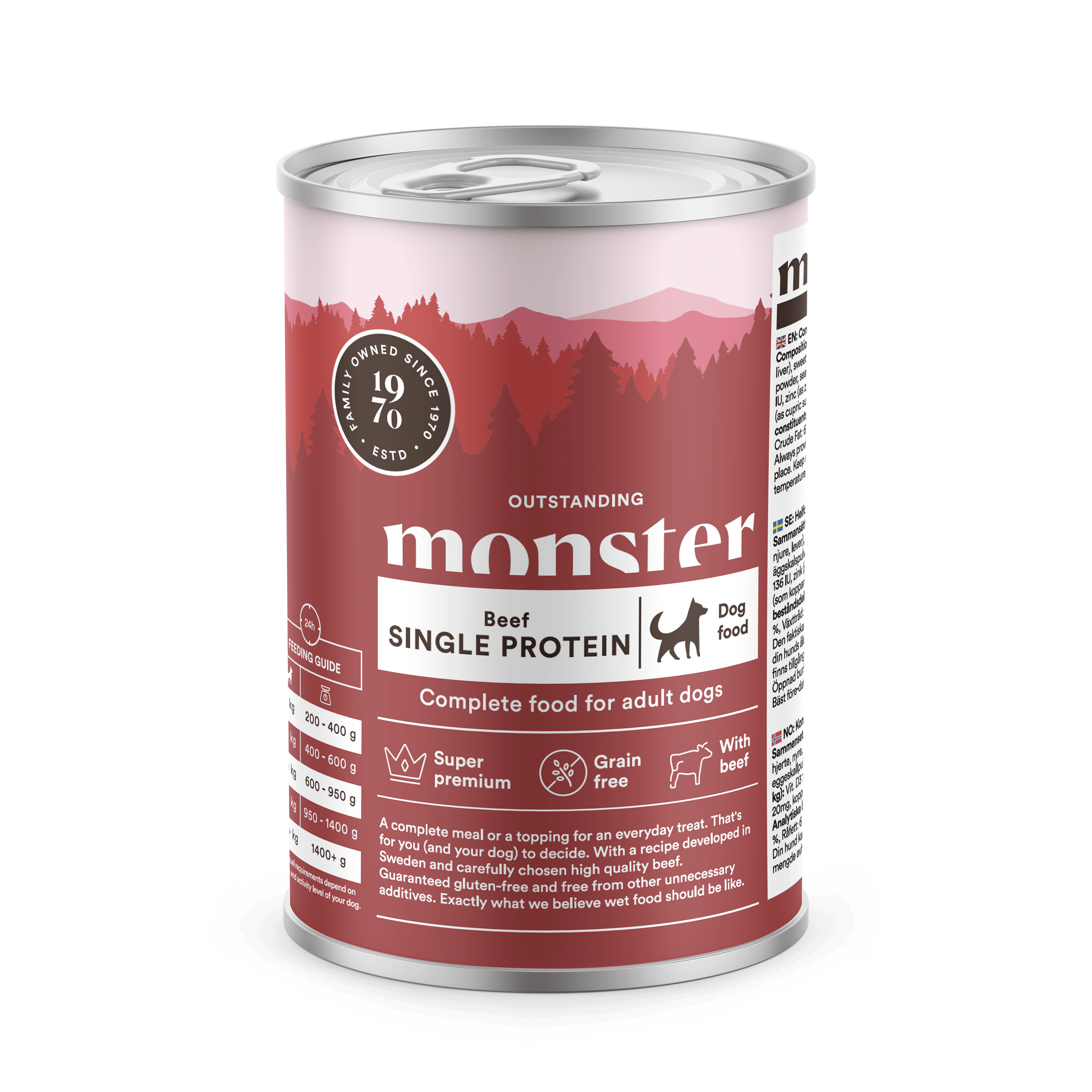 Adult Single Protein Beef V&aring;tfoder f&ouml;r hund 400g