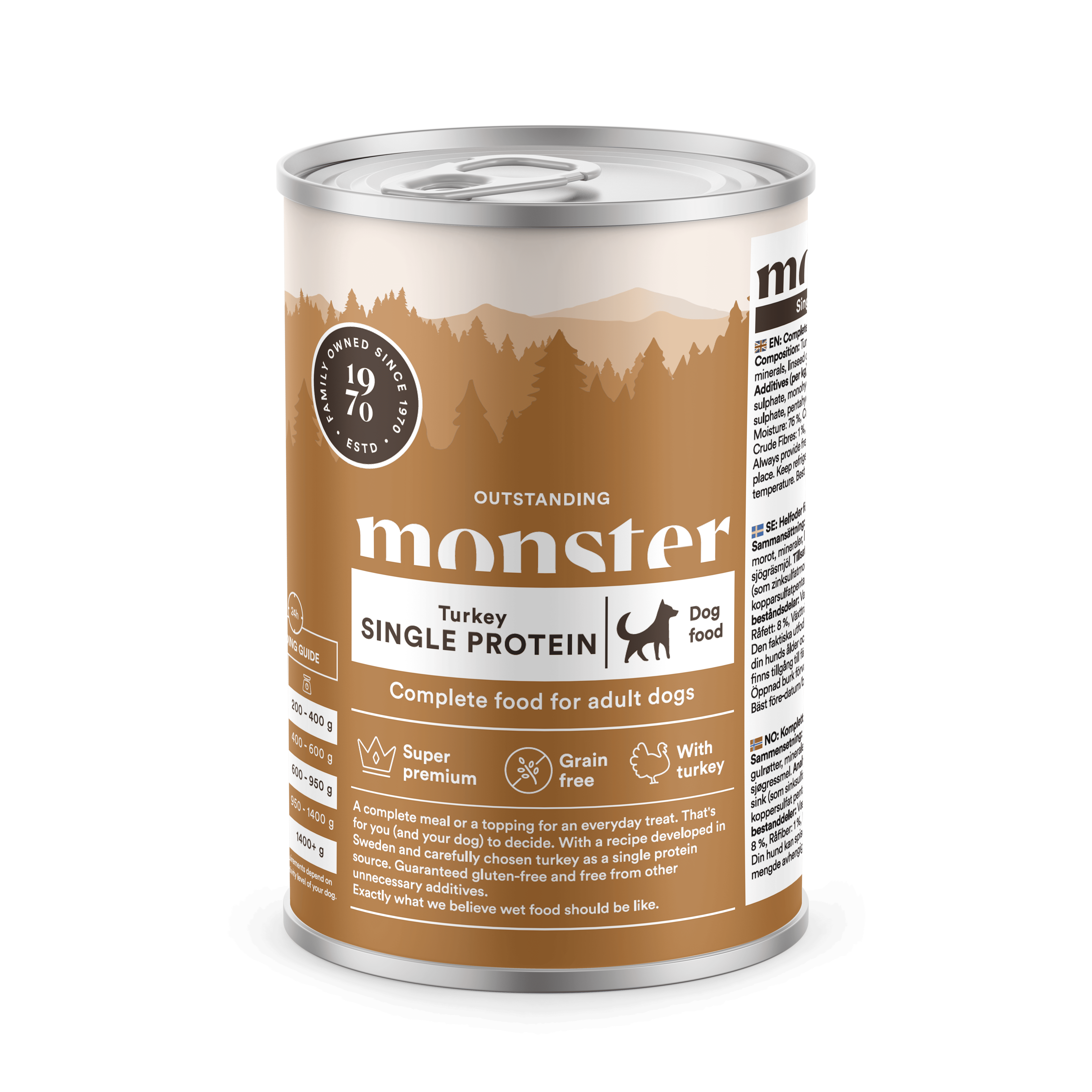 Adult Single Protein Turkey Våtfoder för hund 400g