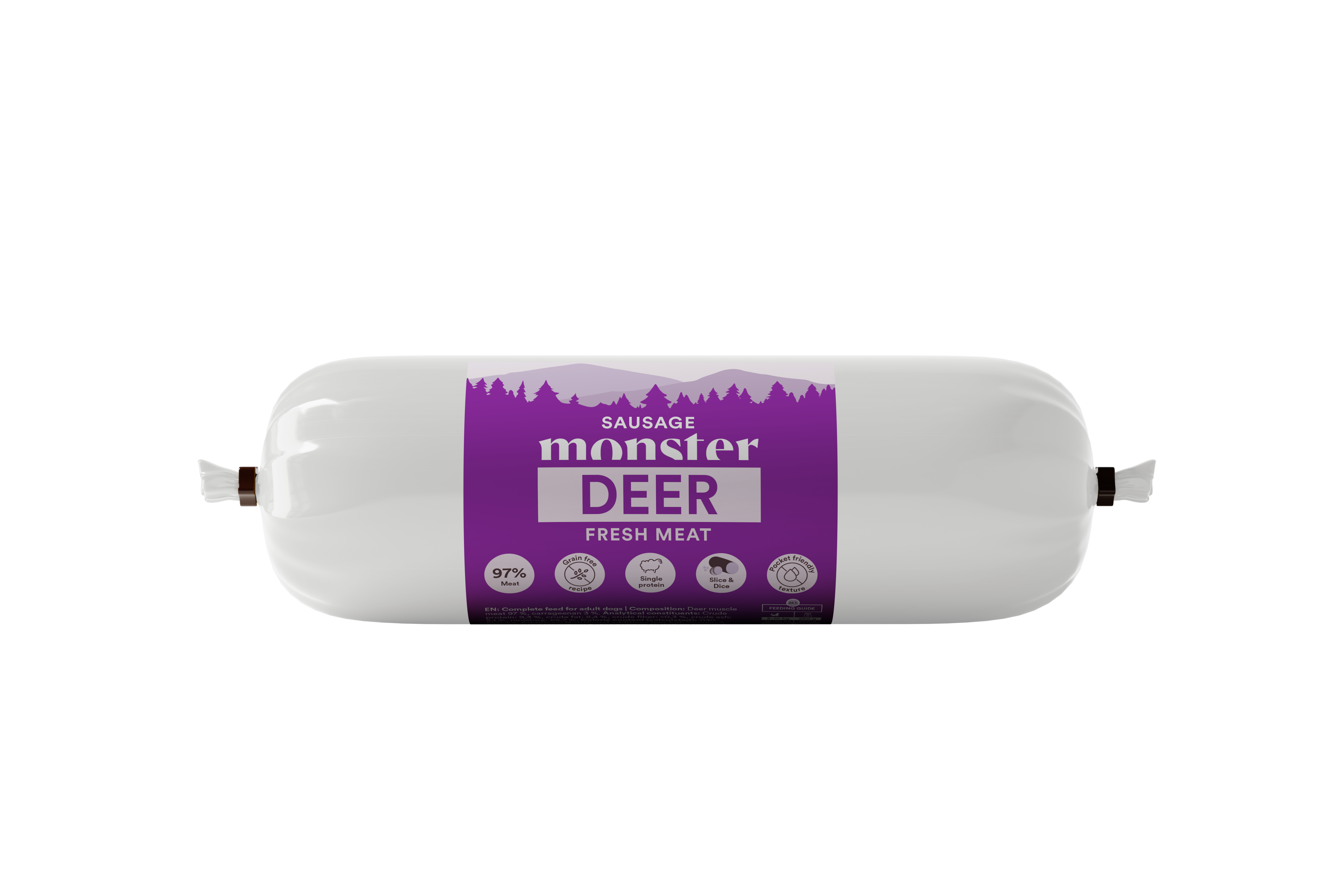 Dog Sausage Deer V&aring;tfoder f&ouml;r hund 400g