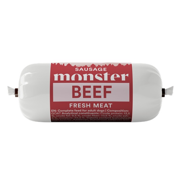 Dog Sausage Beef V&aring;tfoder f&ouml;r hund