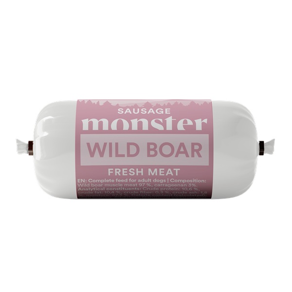 Dog Sausage Wild Boar V&aring;tfoder f&ouml;r hund