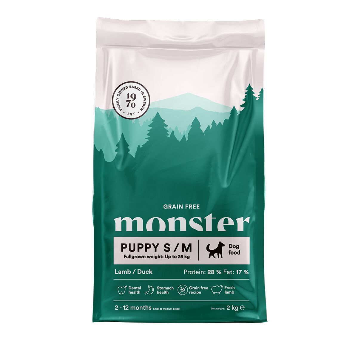 Dog Grain Free Puppy S/M Lamb/Duck Hundfoder 2kg