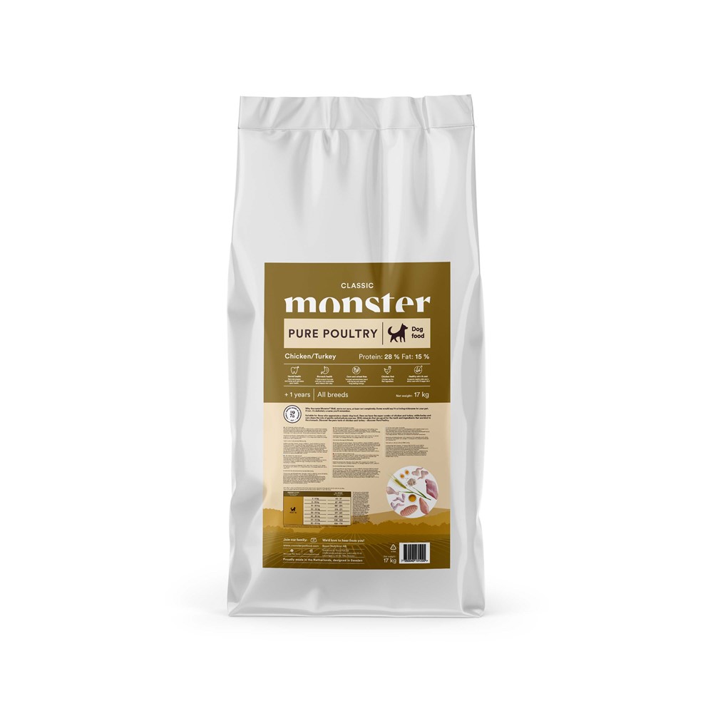 Dog Classic Pure Poultry Hundfoder 17kg