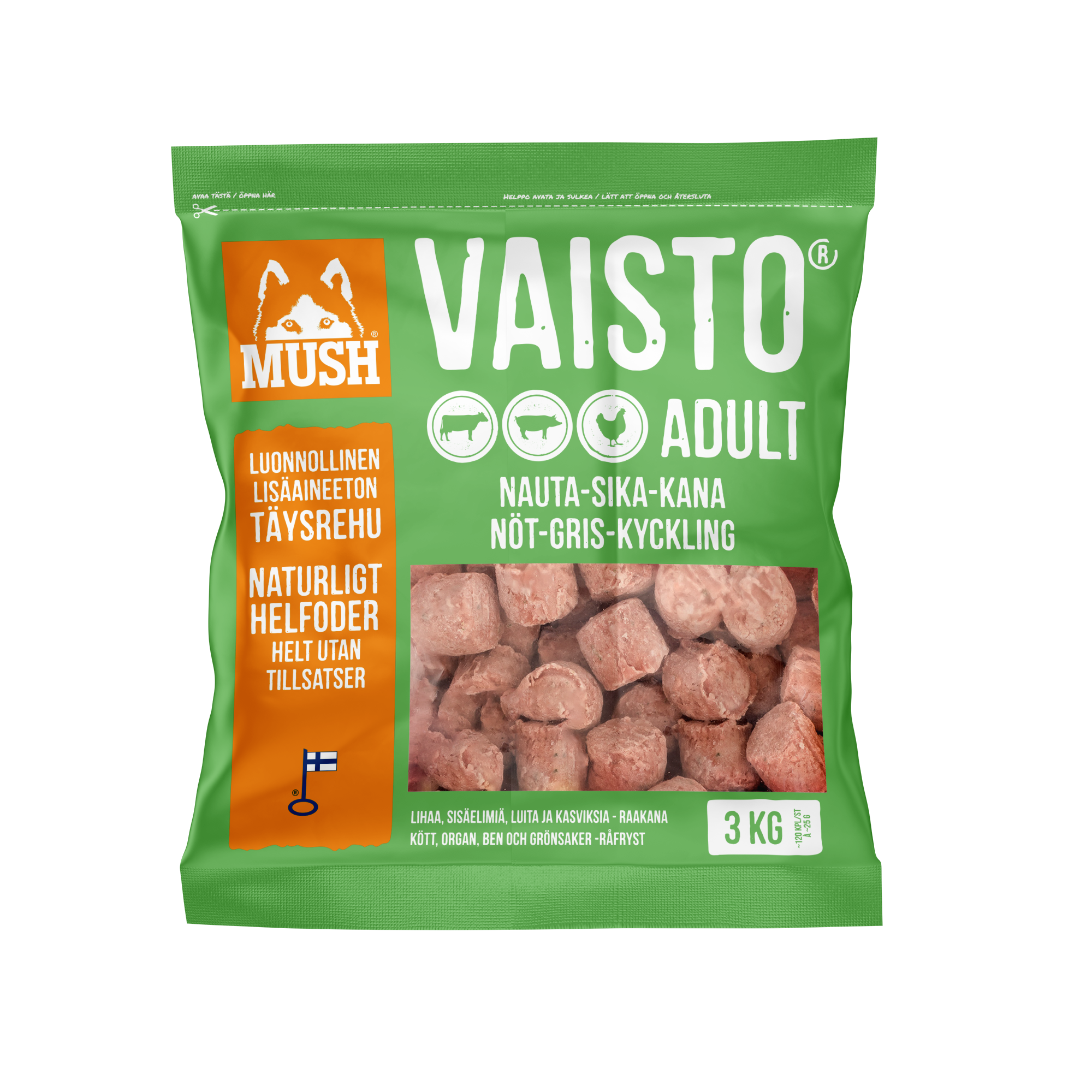Vaisto Nöt-Gris-Kyckling 3kg