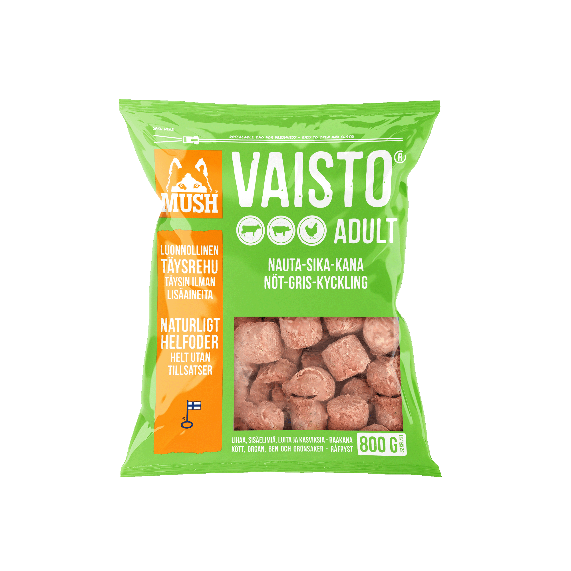 Vaisto Nöt-Gris-Kyckling 800g