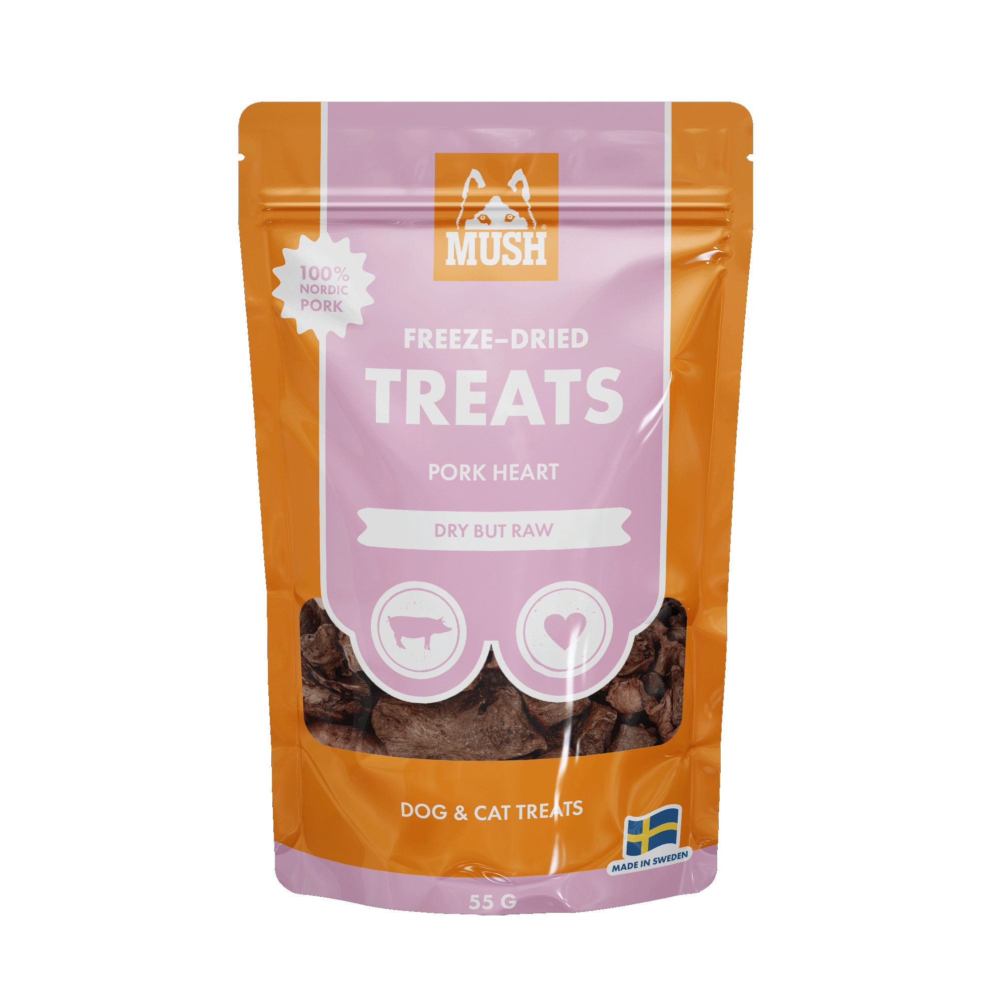 Treats Frystorkat Gris Hjärta 50g