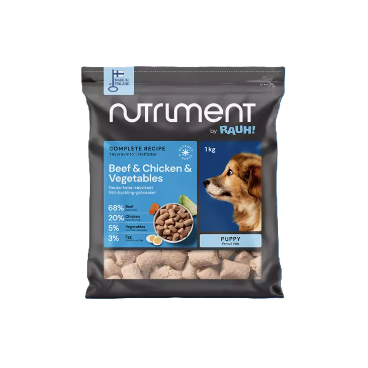 Köttbullar Nöt/kyckling/grönsaker Valp 1kg