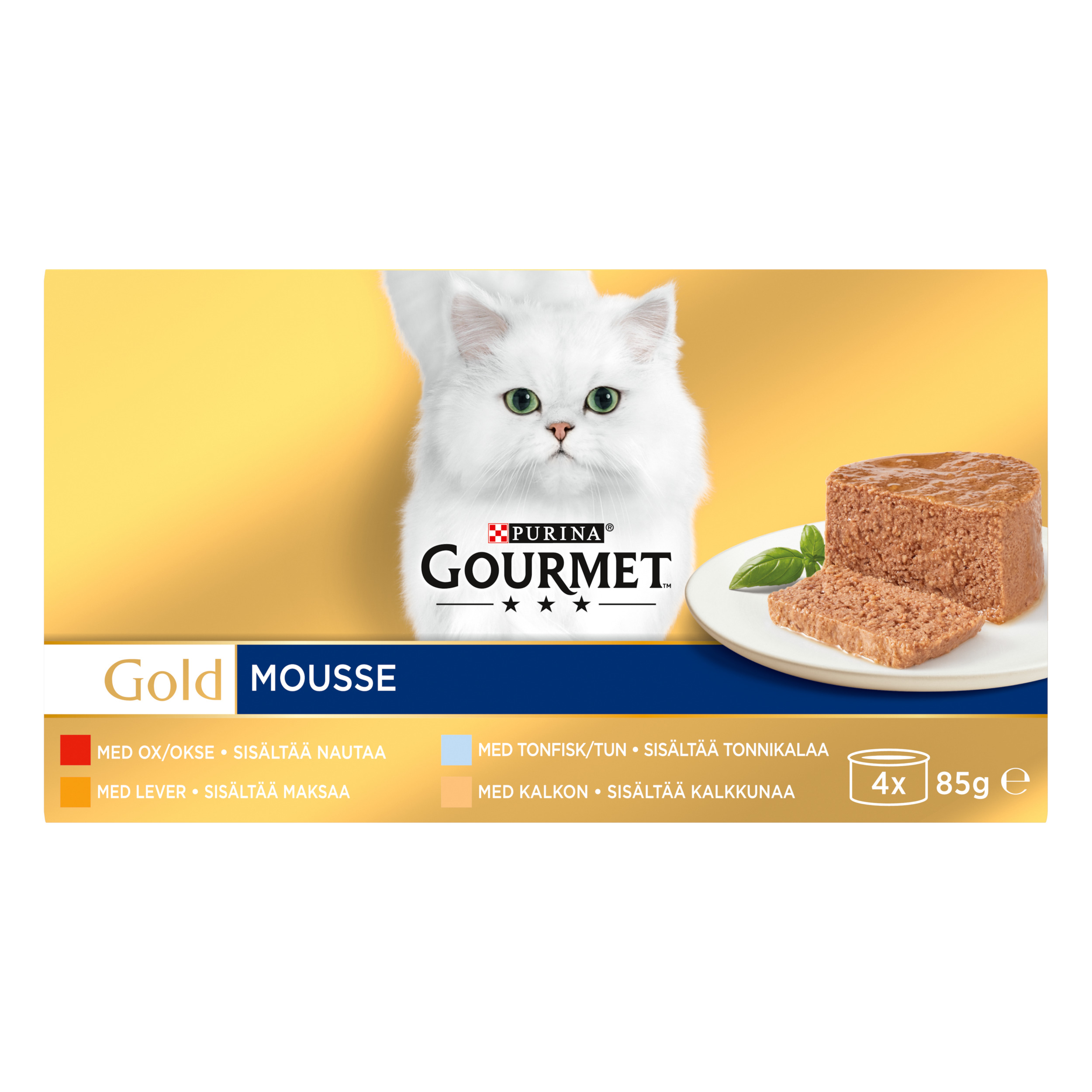 Gold Mousse V&aring;tfoder f&ouml;r katt 4x85g