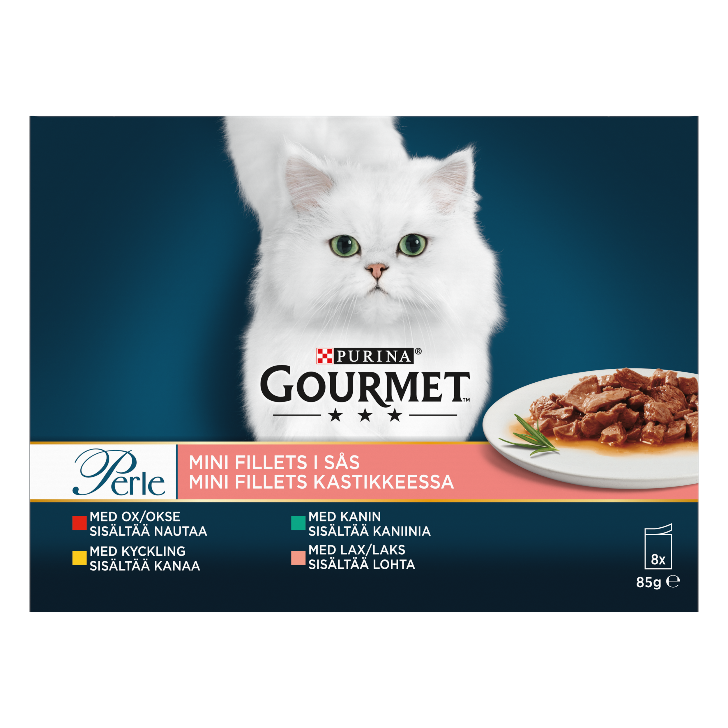 Perle Mini Fillets V&aring;tfoder f&ouml;r katt 8x85g