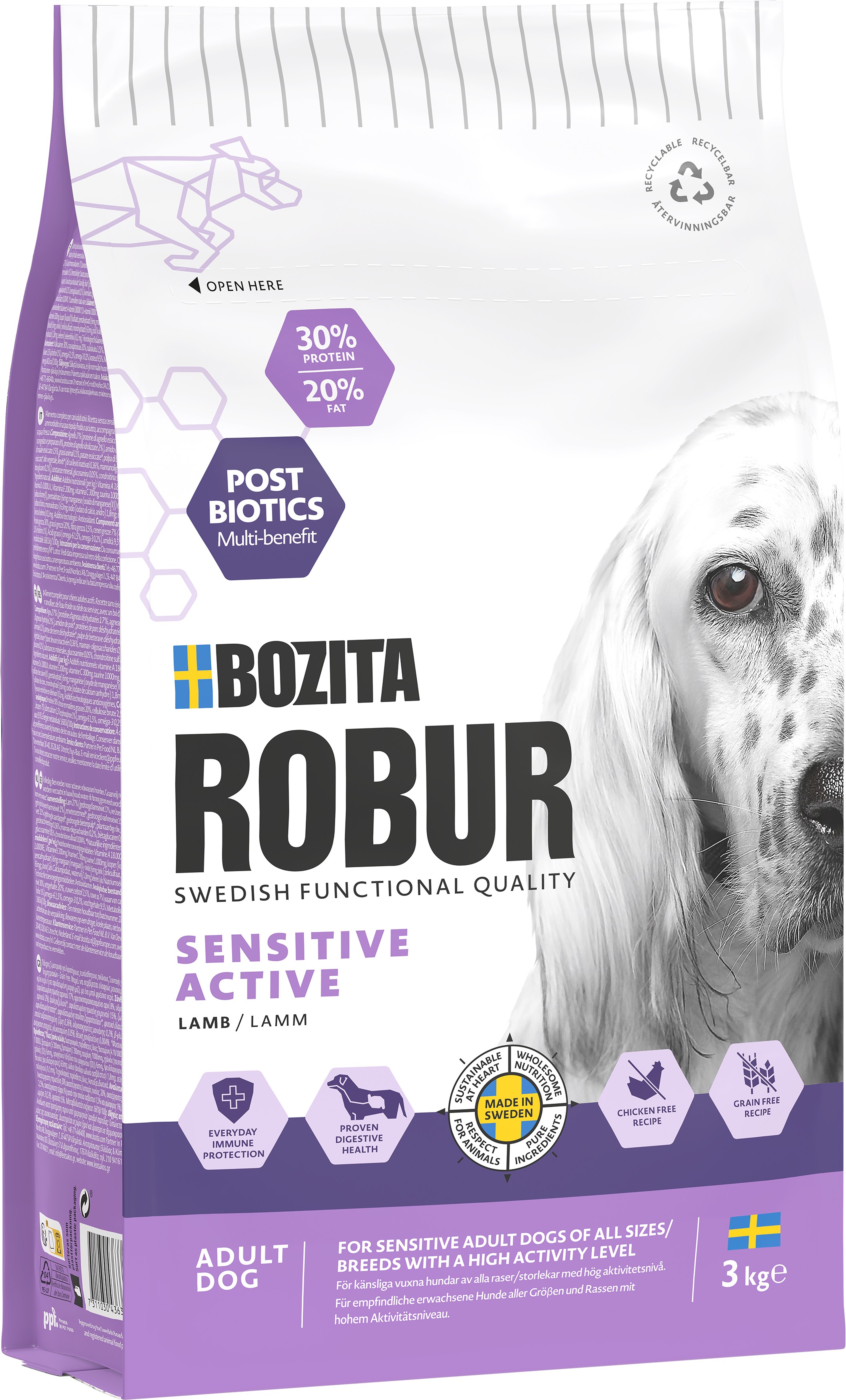 Sensitive grain free active Hundfoder 3kg