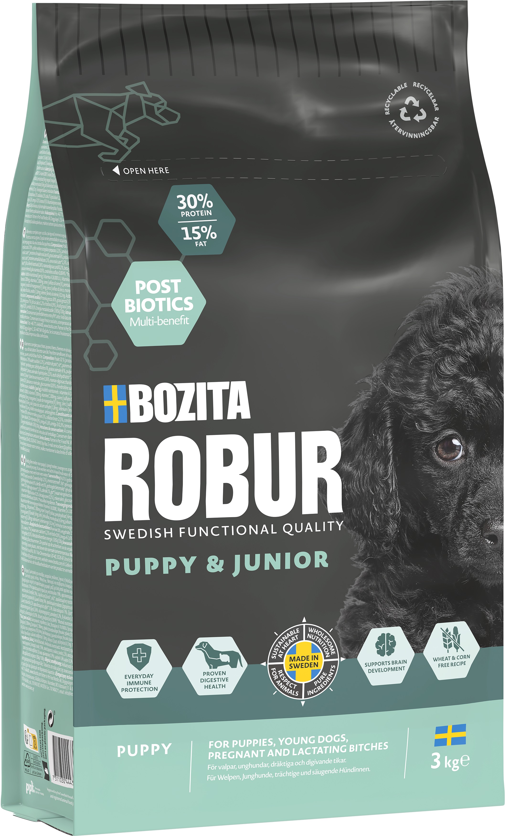 Puppy & junior Torrfoder För Hund 3kg