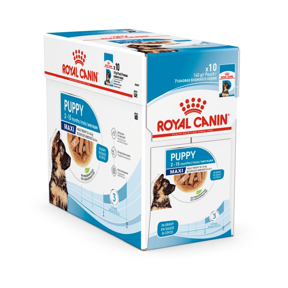 Maxi Puppy Våtfoder för hundvalp - 10 x 140 g