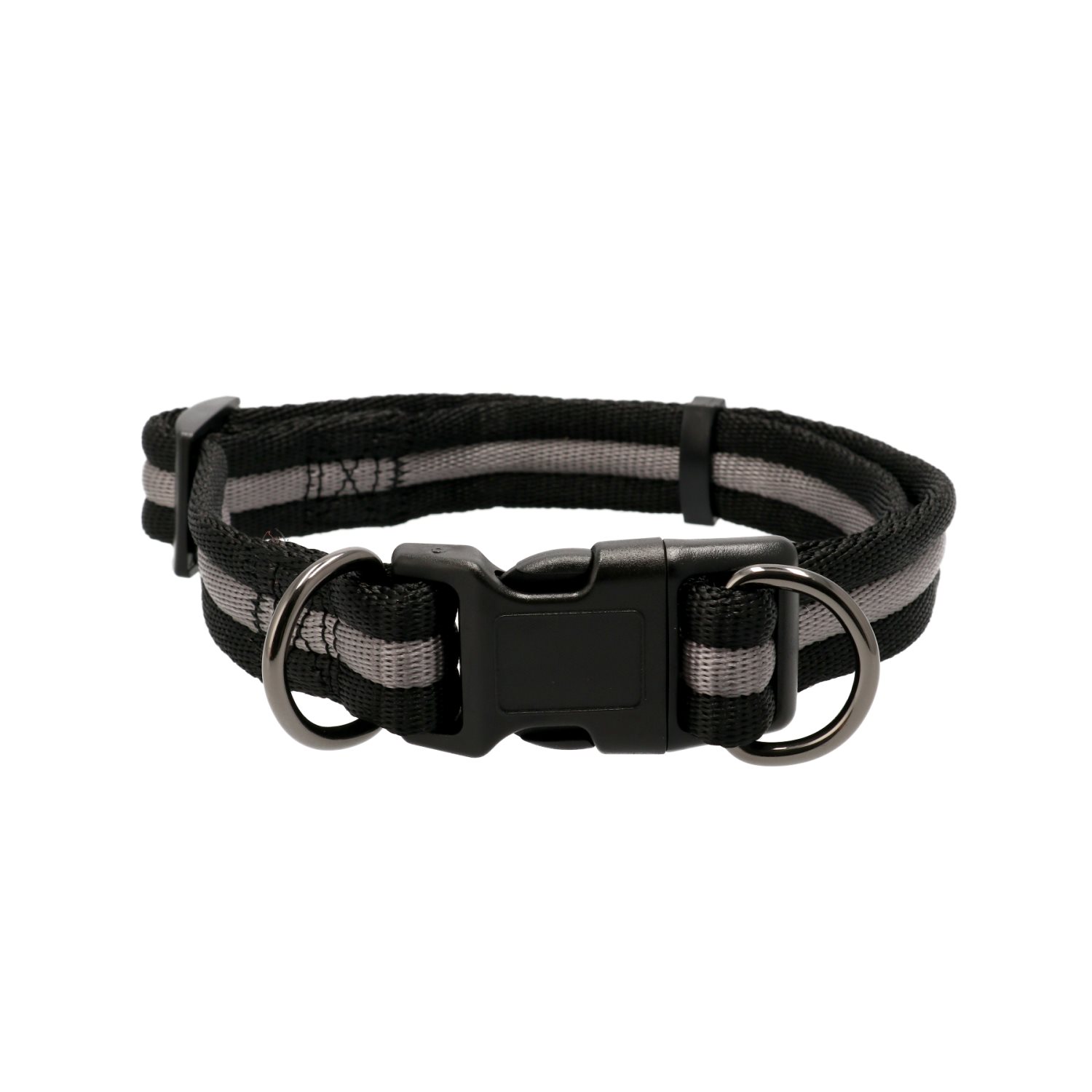 Kanalhalsband Vera St&auml;llbart Svart/Gr&aring;