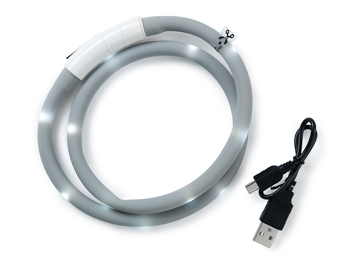 Blinkhalsband LED Gr&aring;