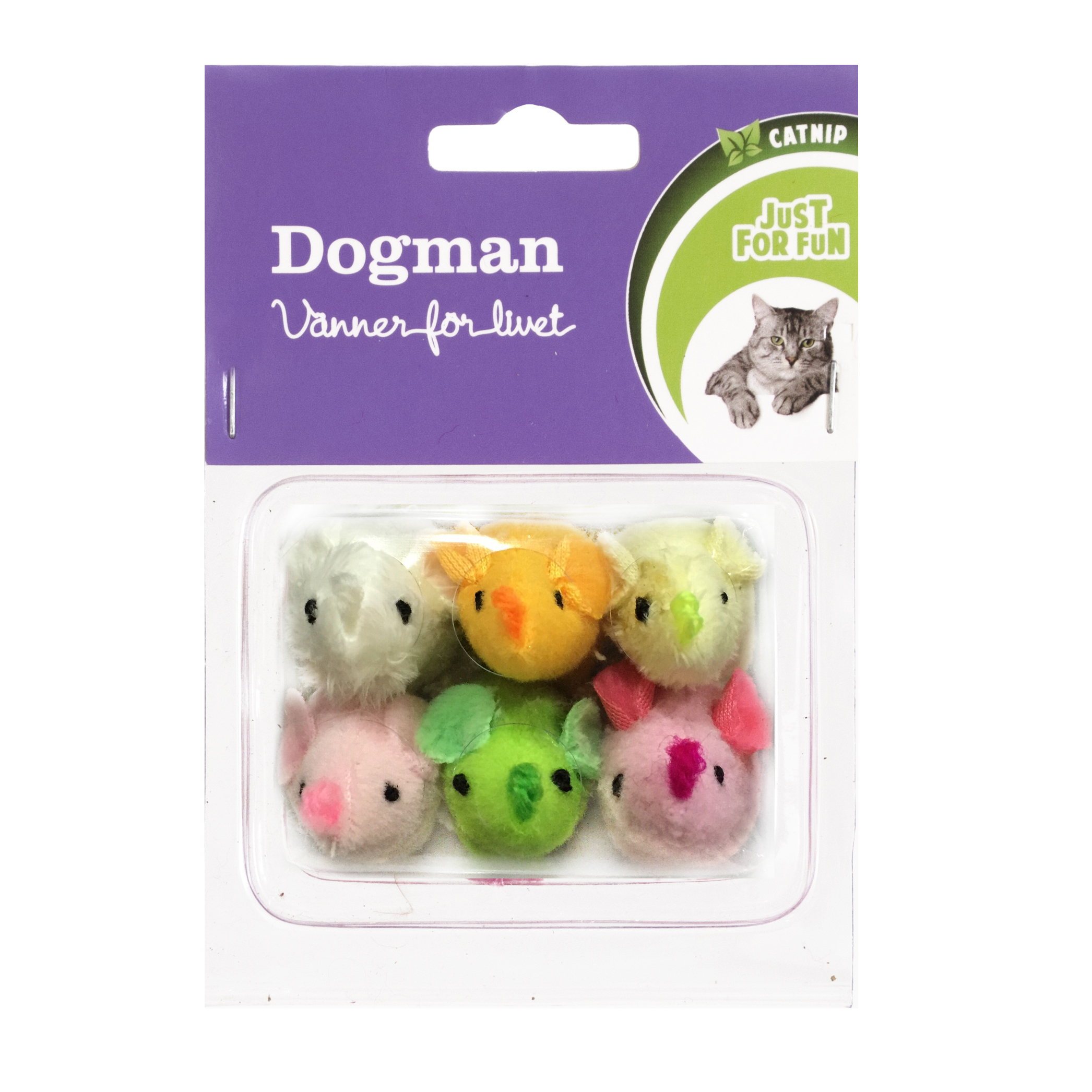 Kattleksak M&ouml;ss med Kattmynta 6p Flerf&auml;rgad