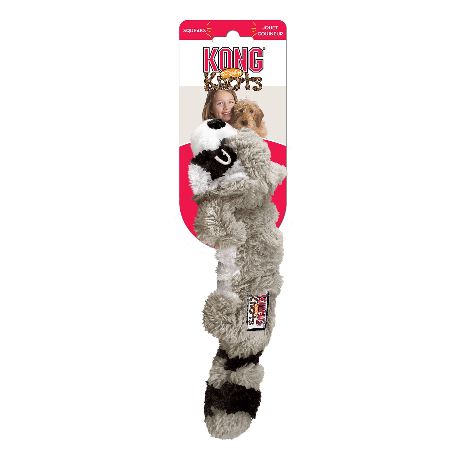 Leksak Scrunch Knots Raccoon Gr&aring; S/M