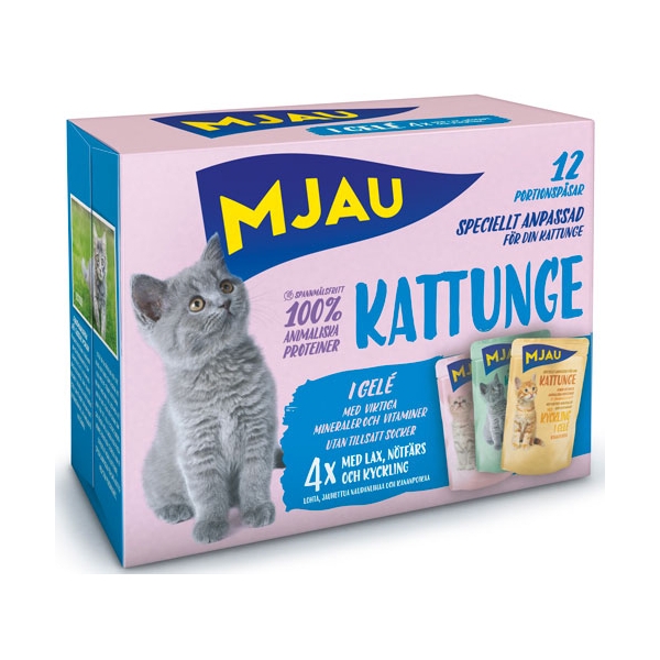 Bitar I Gel&eacute; Kattunge Mix 12x85g Kattmat