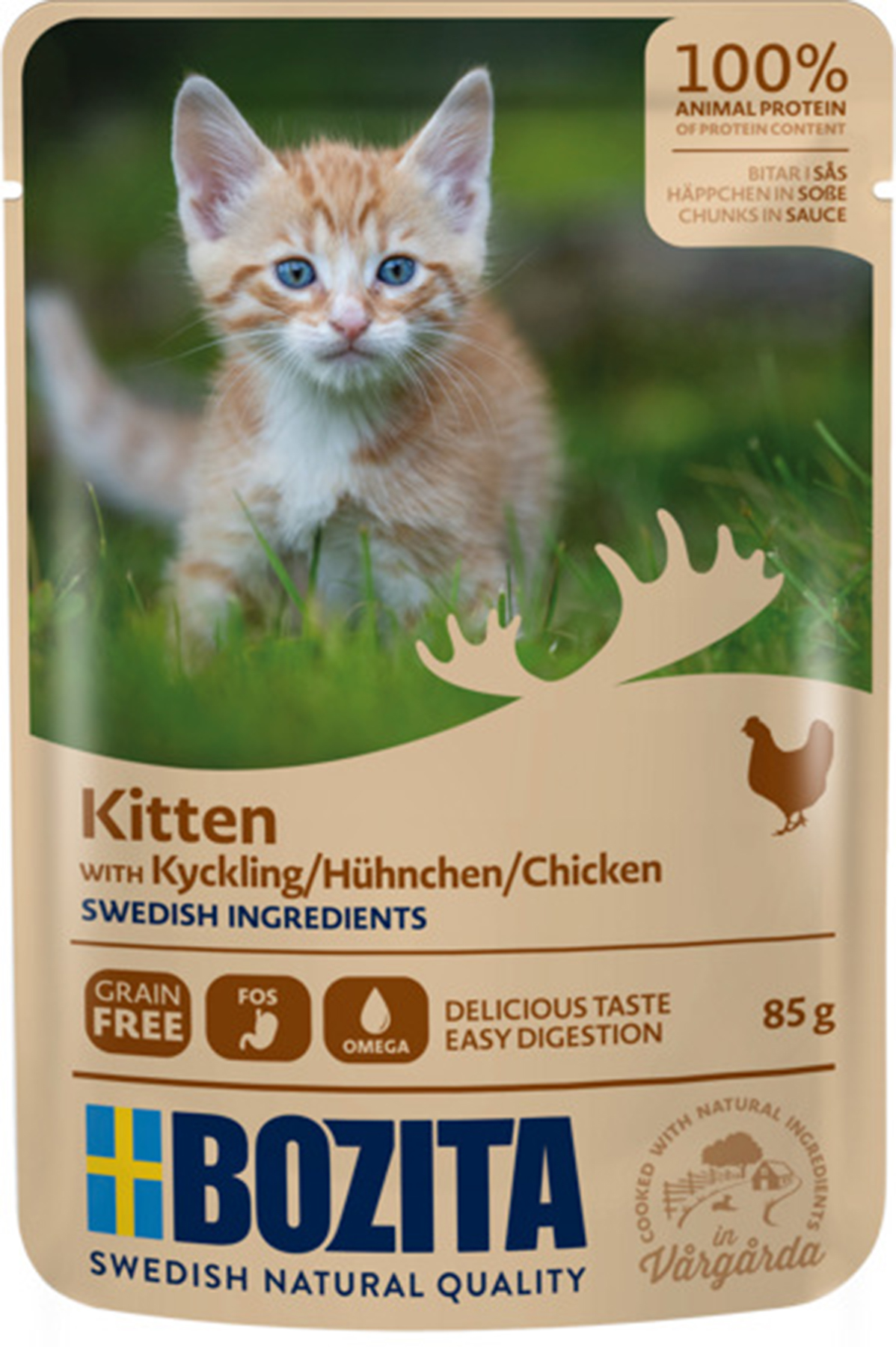 Kitten With Chicken in Sauce V&aring;tfoder f&ouml;r katt 85g