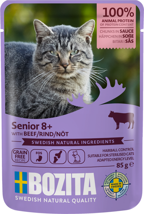 Senior 8+ With Beef in Sauce V&aring;tfoder f&ouml;r katt 85g