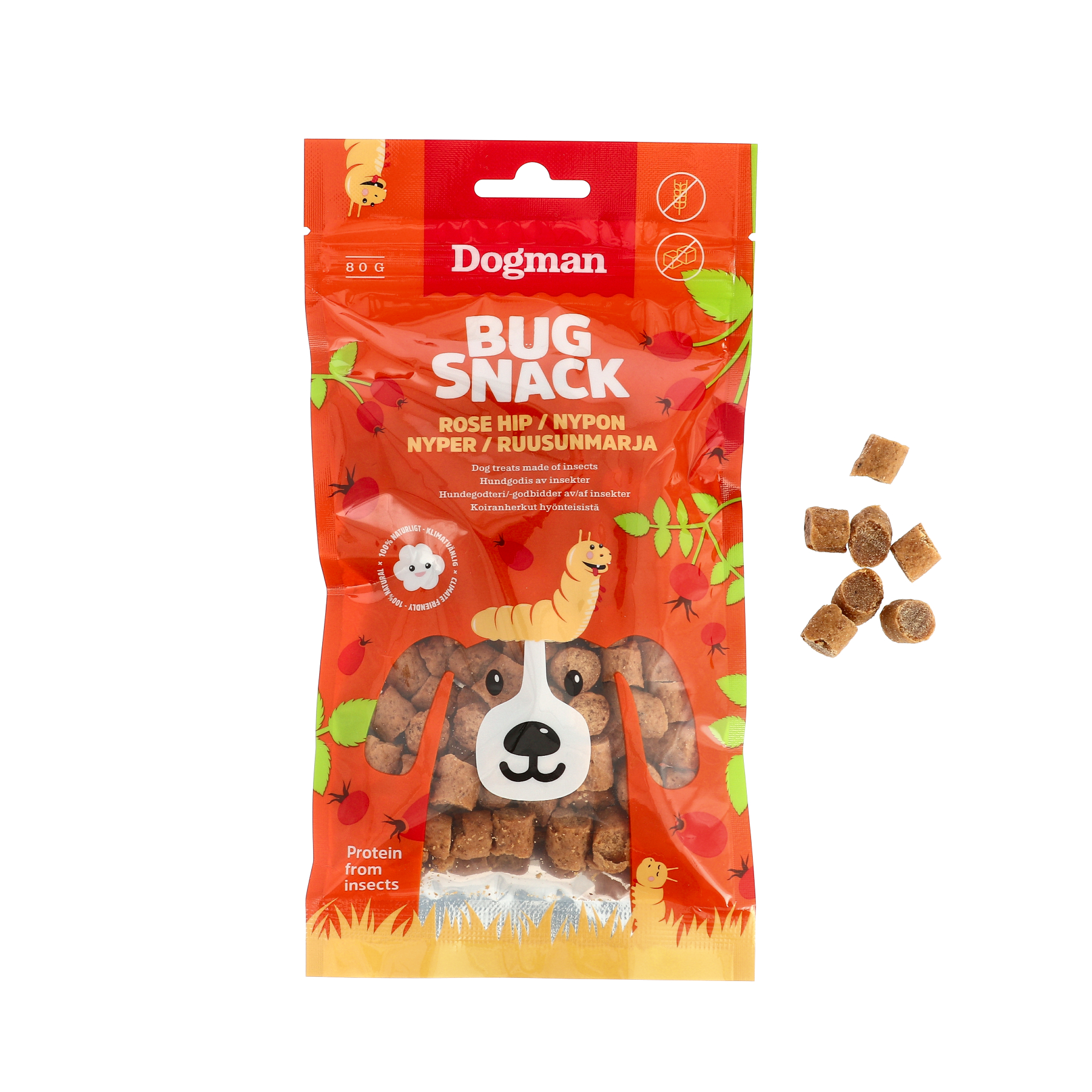Bug Snack Rose Hip Hundgodis 80g