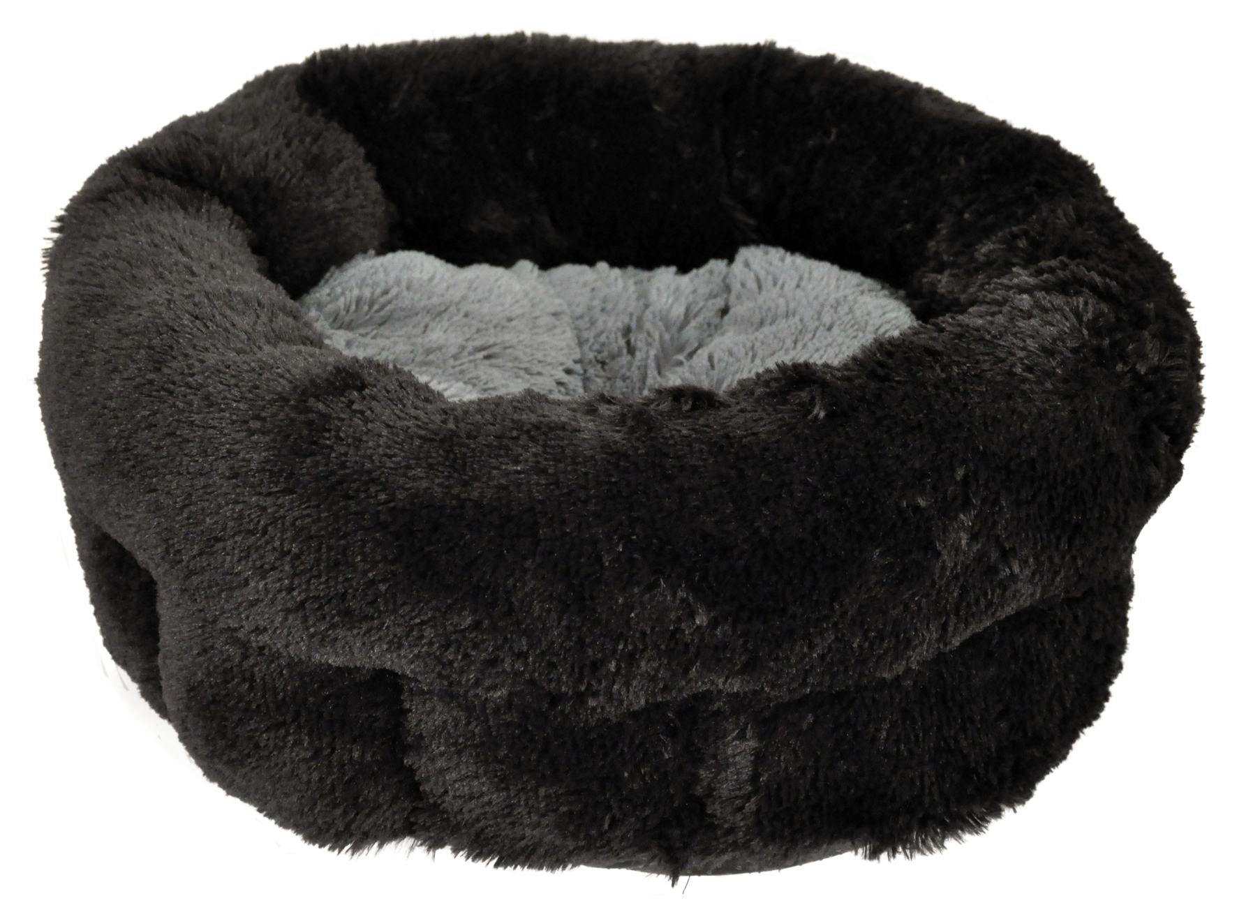 B&auml;dd Plysch Svart/Gr&aring; S