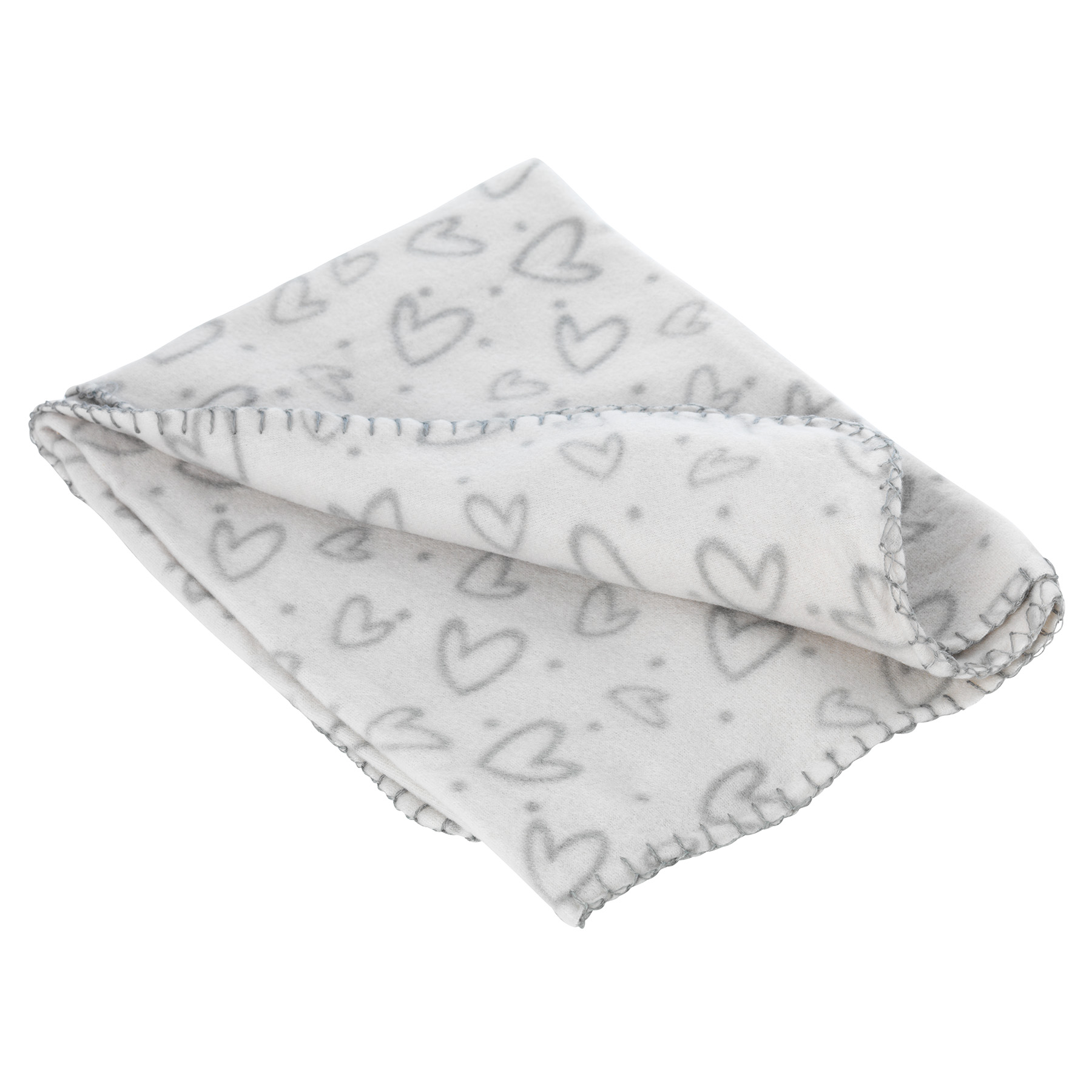 Fleece Blanket Heart Gray 100x70cm