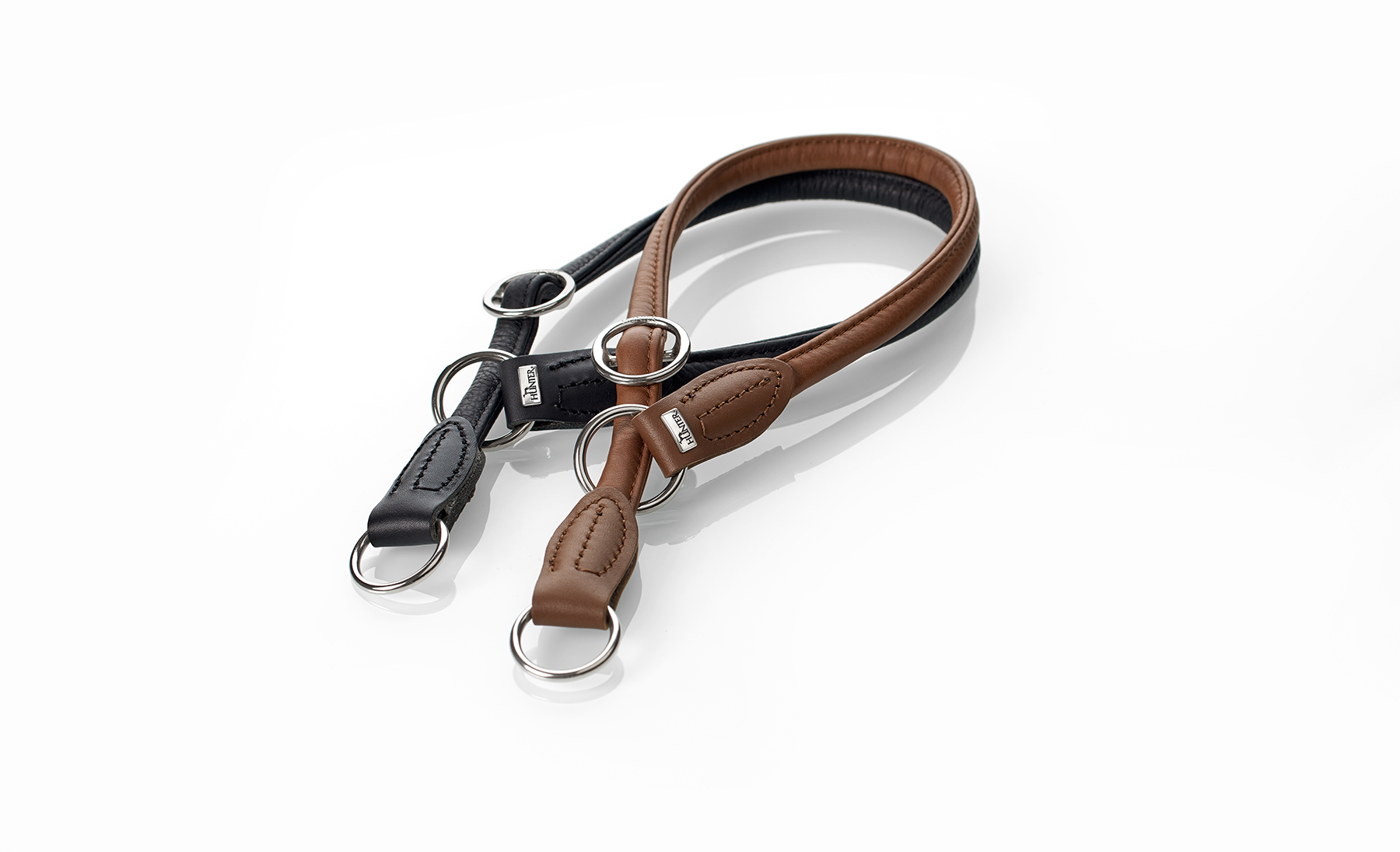 L&auml;derhalsband Halvstryp Rundsytt Brun L-XL