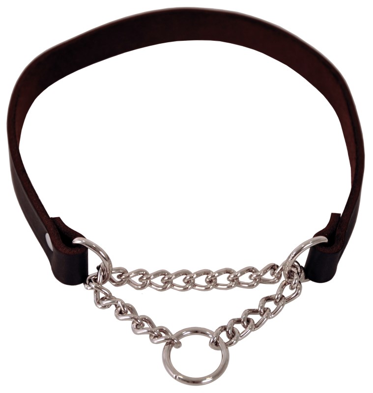 Läderhalsband Lina Halvstryp Svart 18x45cm
