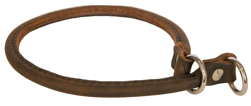 Rundsytt Dressyrhalsband Brun 45cm