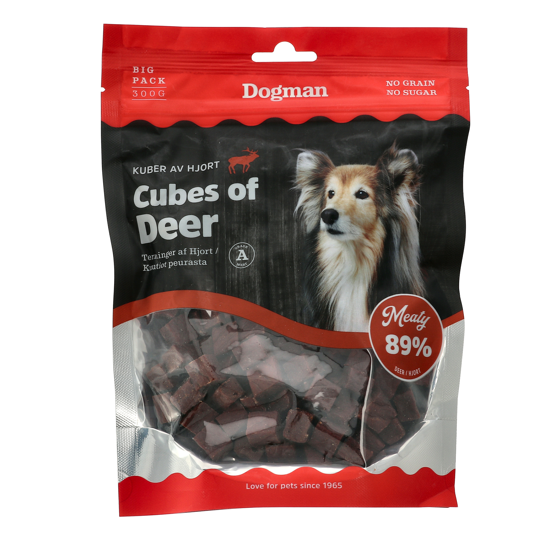 Meaty Kuber av Hjort Hundgodis 300g