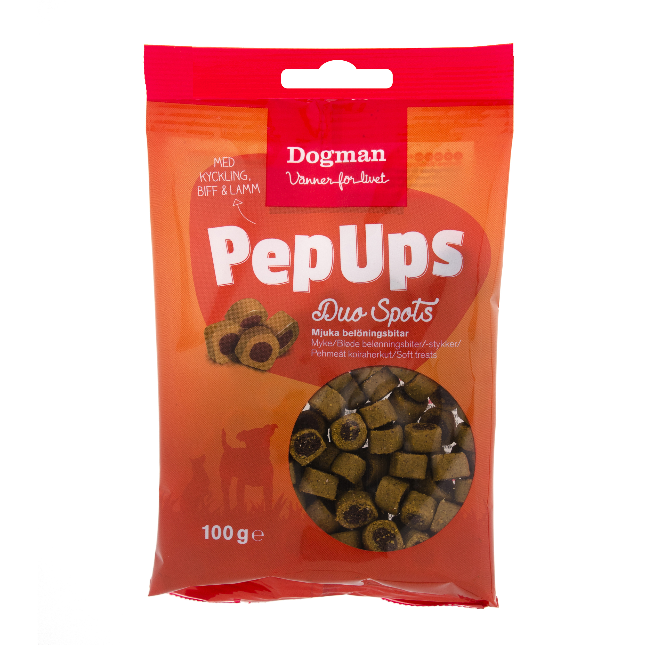 PepUps Duo Spots 3-smak Hundgodis 100g