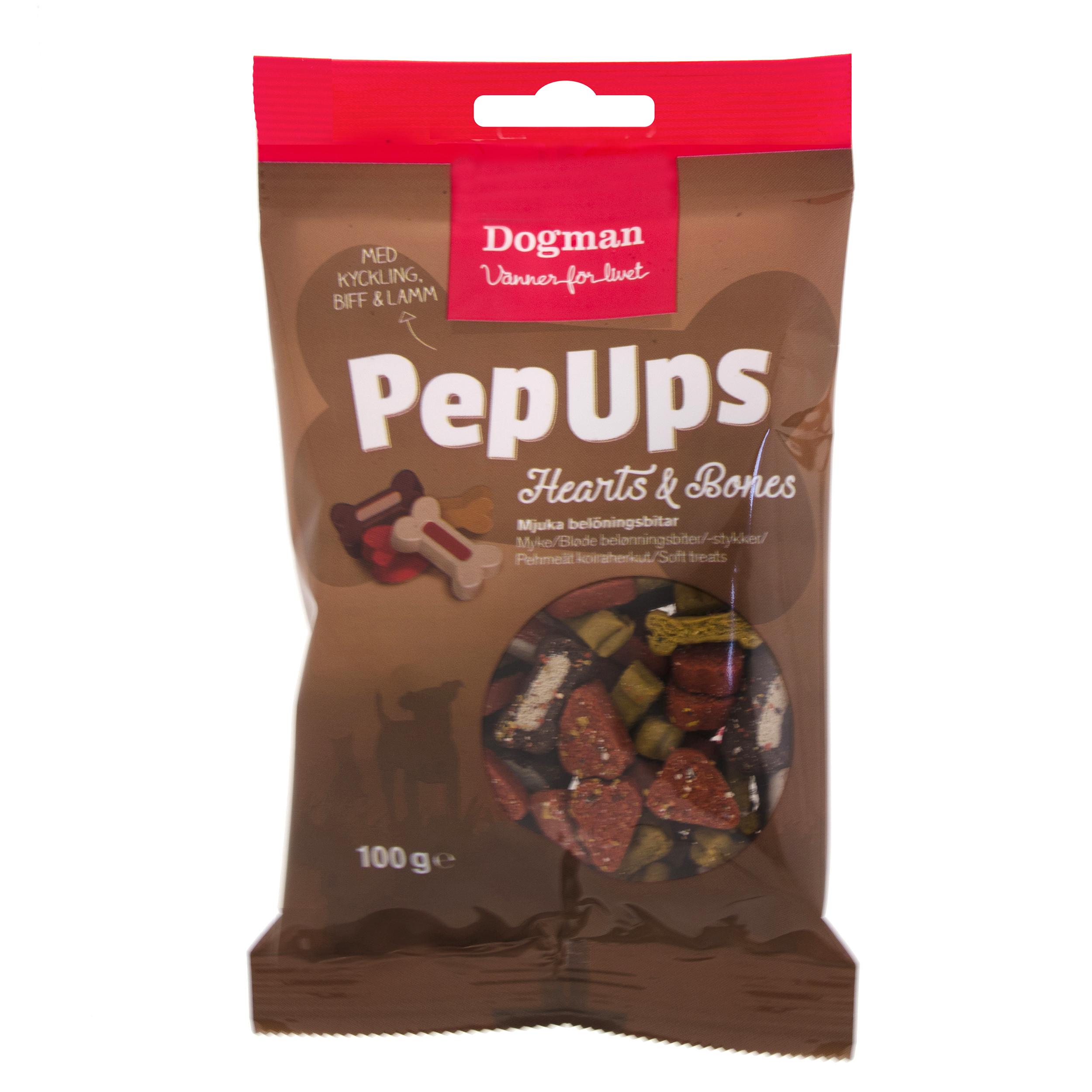 PepUps Hearts & Bones 3-smak Hundgodis 100g