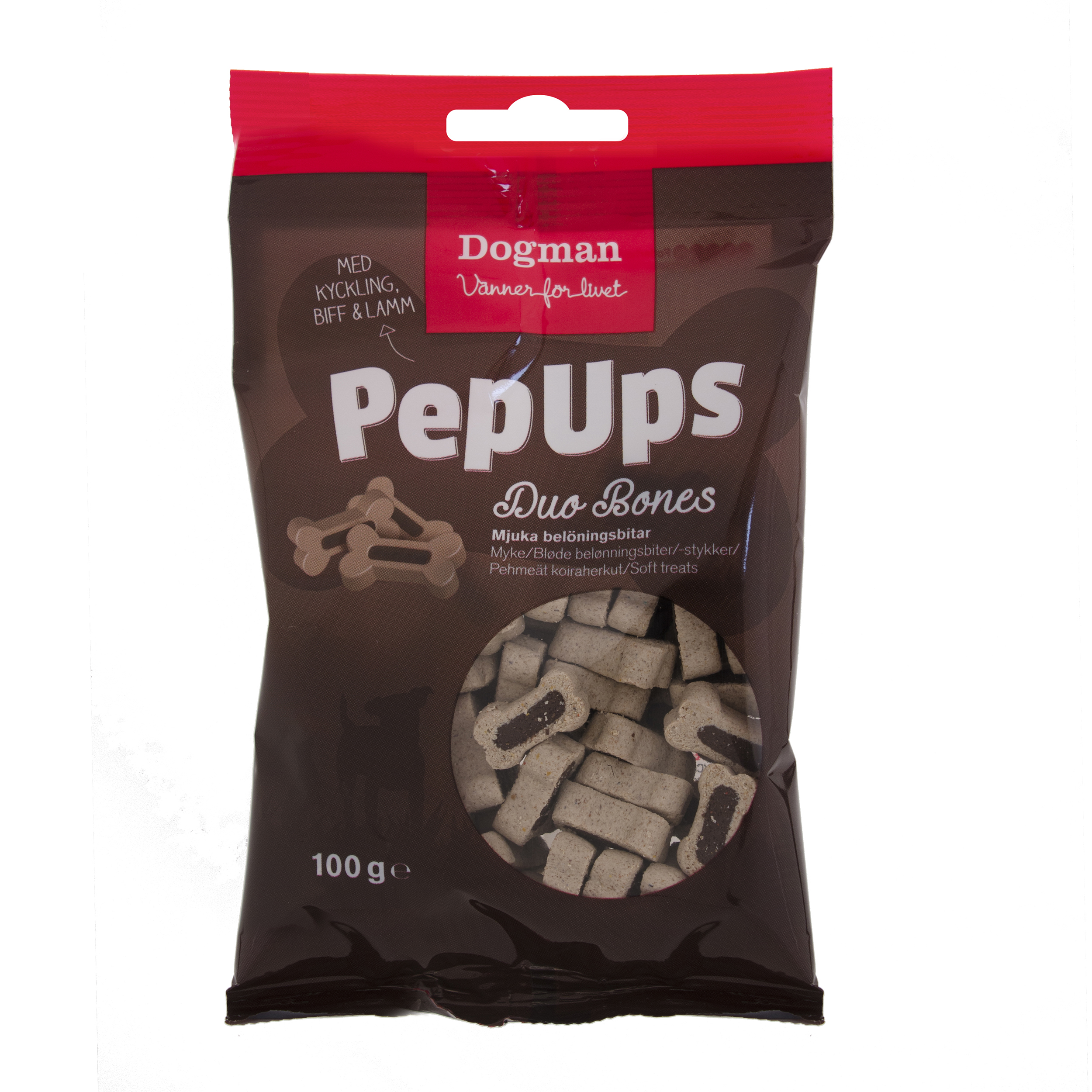 PepUps Duo Bones 3-smak Hundgodis 100g