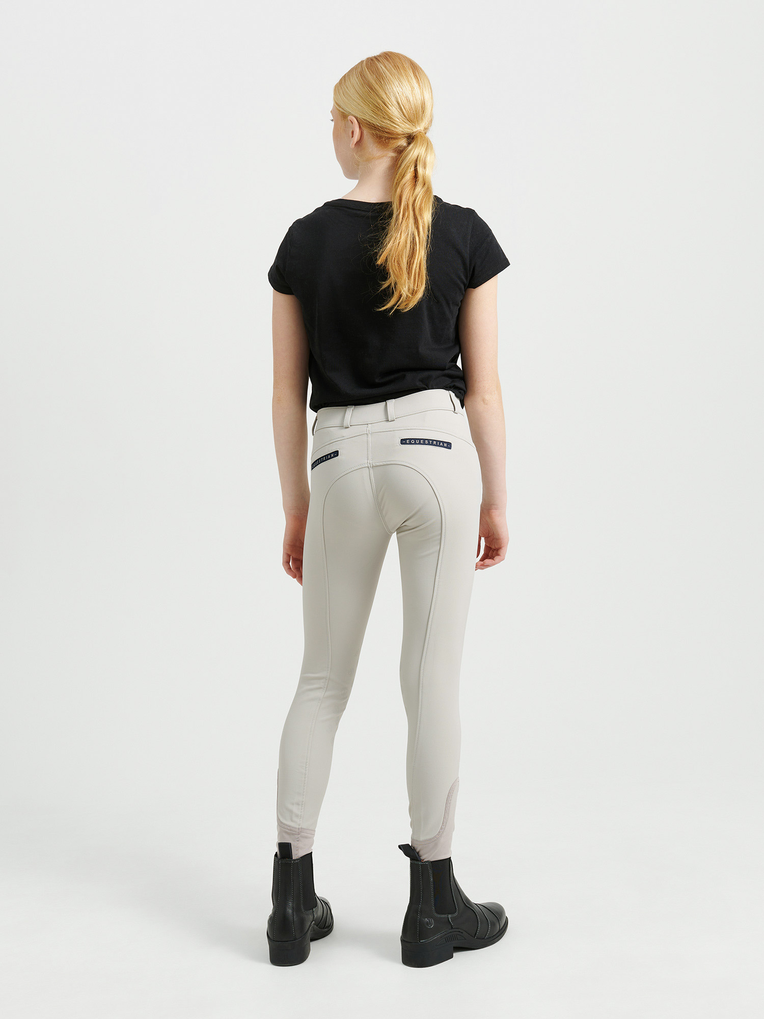 Hedvig Ridbyxa Kn&auml;skodd Junior Beige 146-152