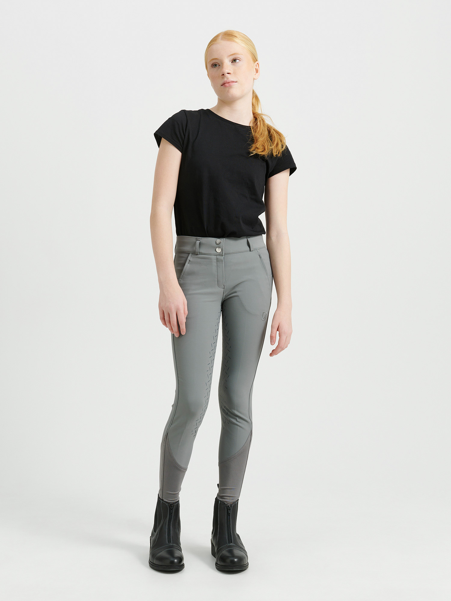 Rigmor Ridbyxa Knäskodd Junior Grå 158/164