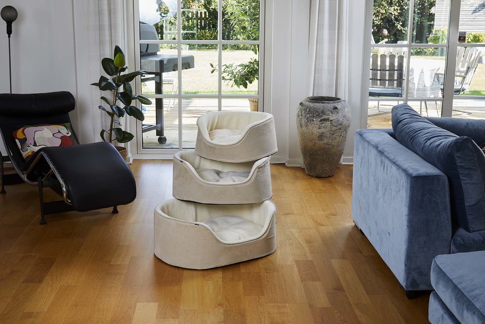 Sherpa Dog Bed with High Sides, Beige