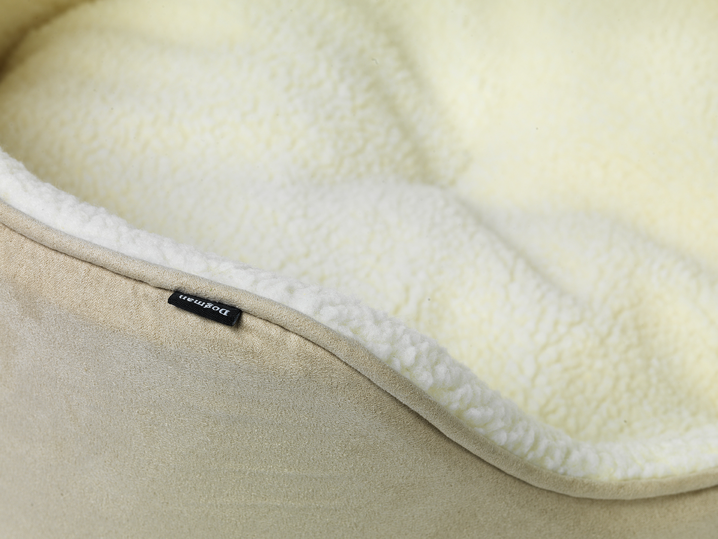 Sherpa Dog Bed with High Sides, Beige
