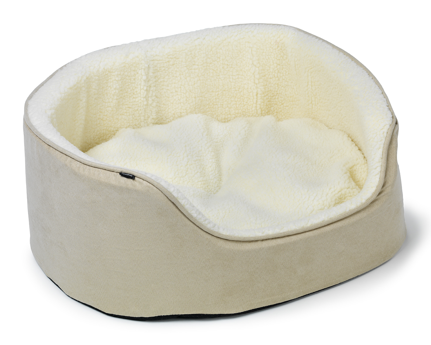 Sherpa Dog Bed with High Sides, Beige
