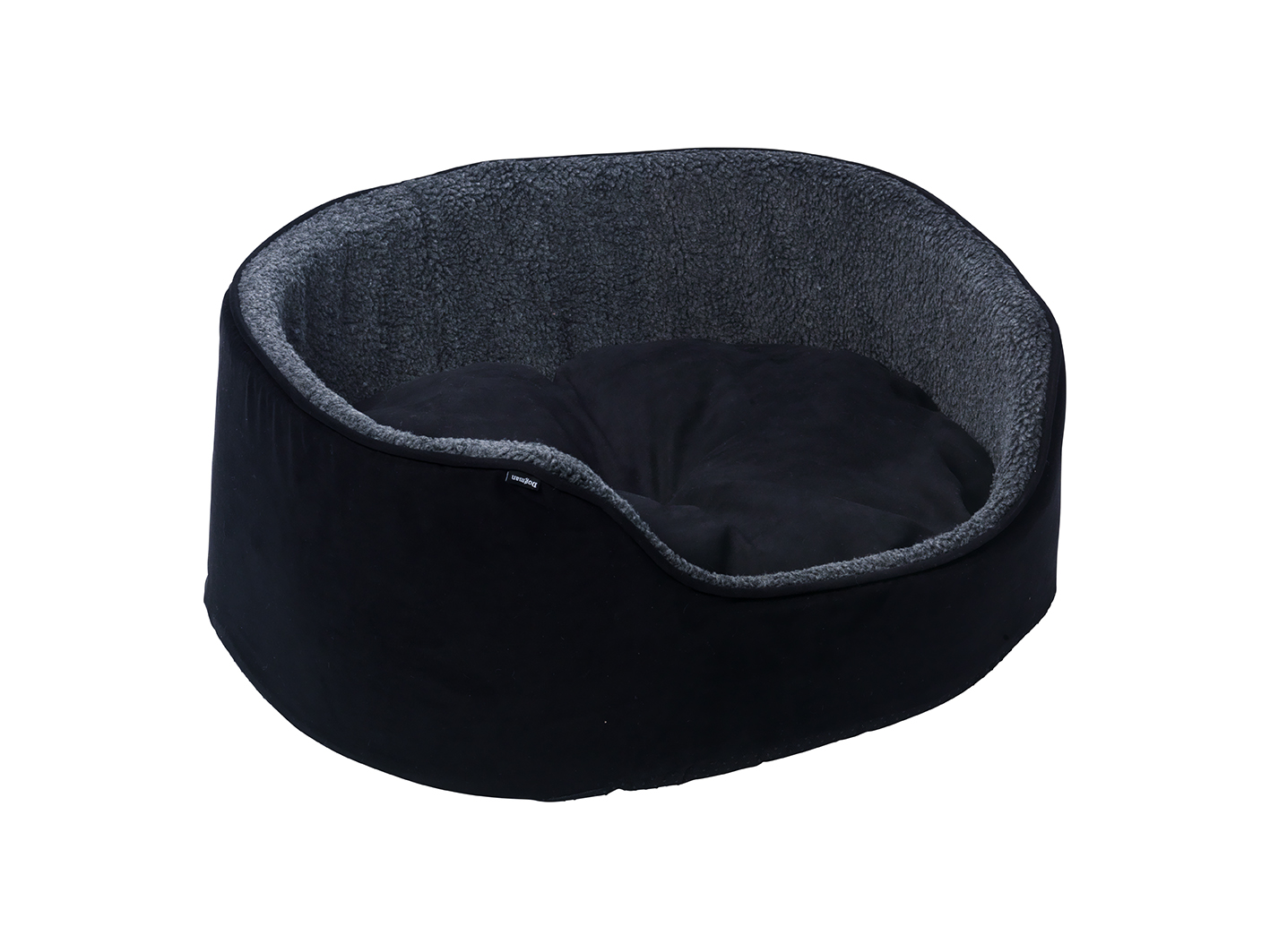 Sherpa Dog Bed with High Edge, Black