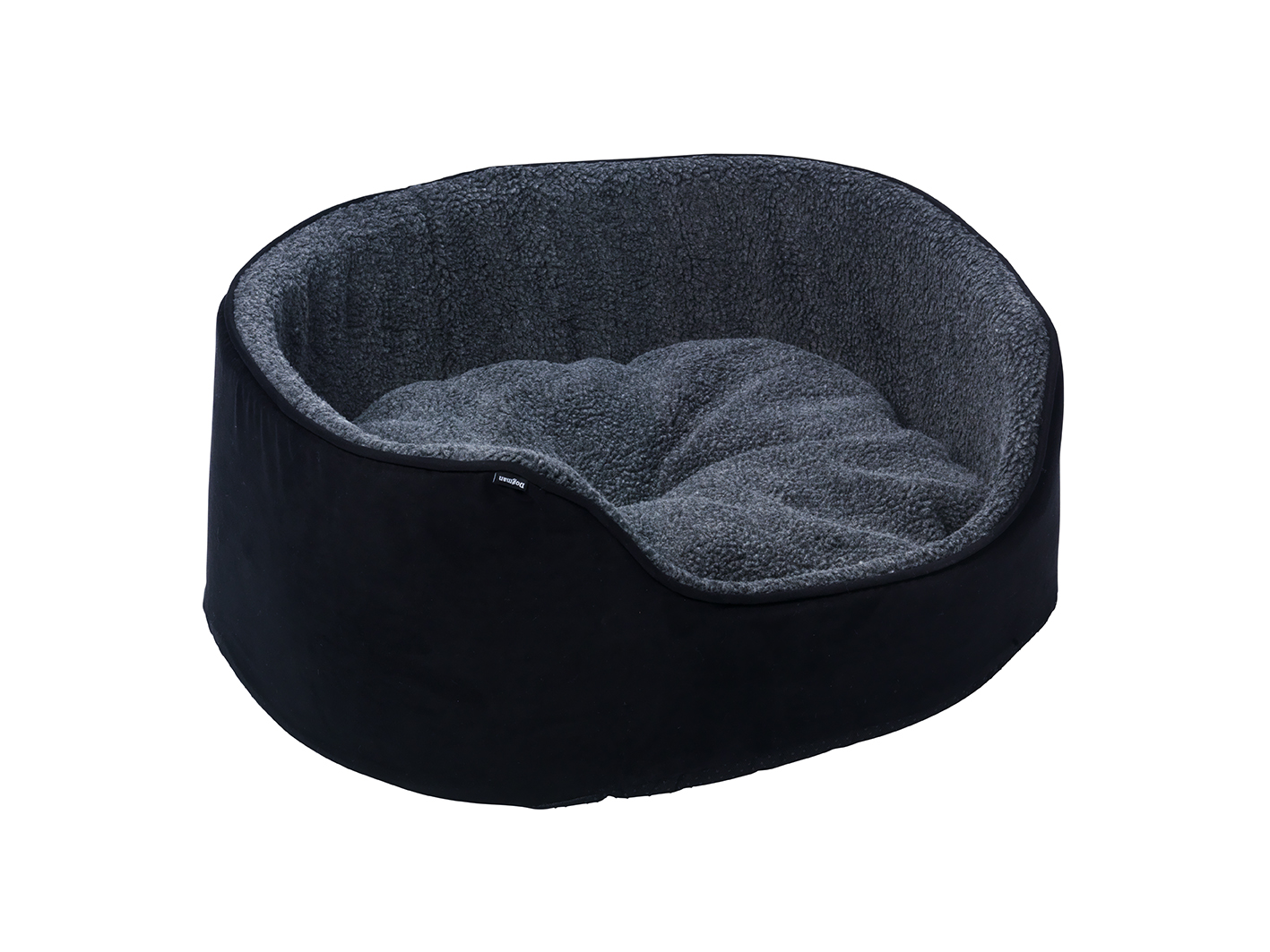 Sherpa Dog Bed with High Edge, Black