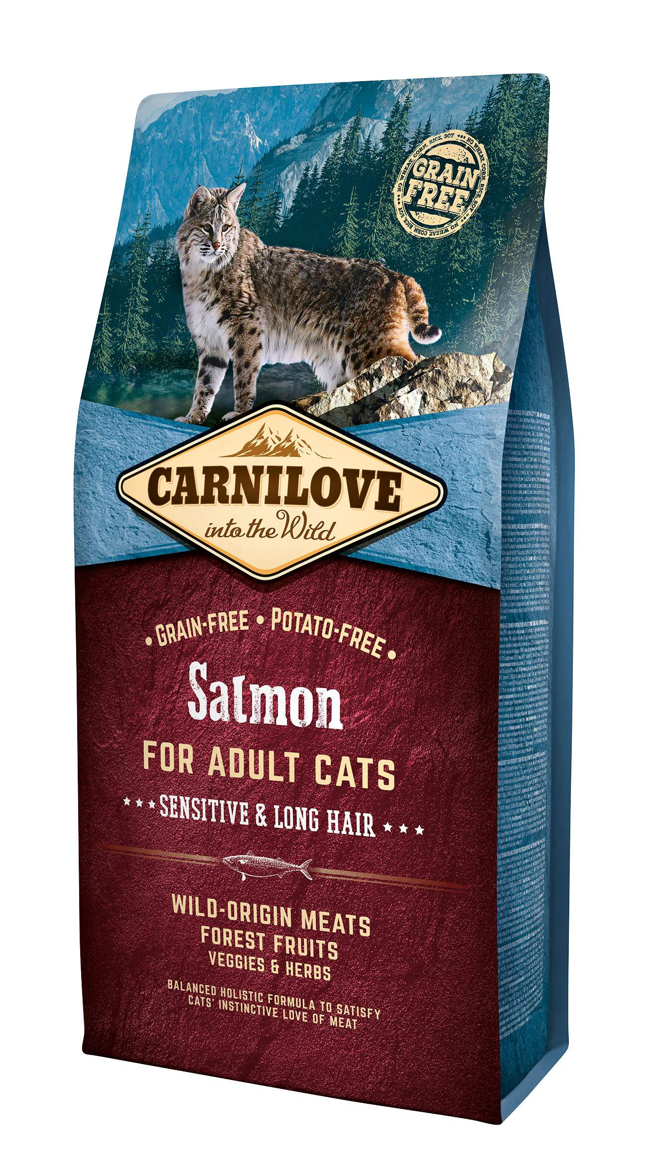 Salmon Sensitive &amp; Long Hair Kattmat 2kg