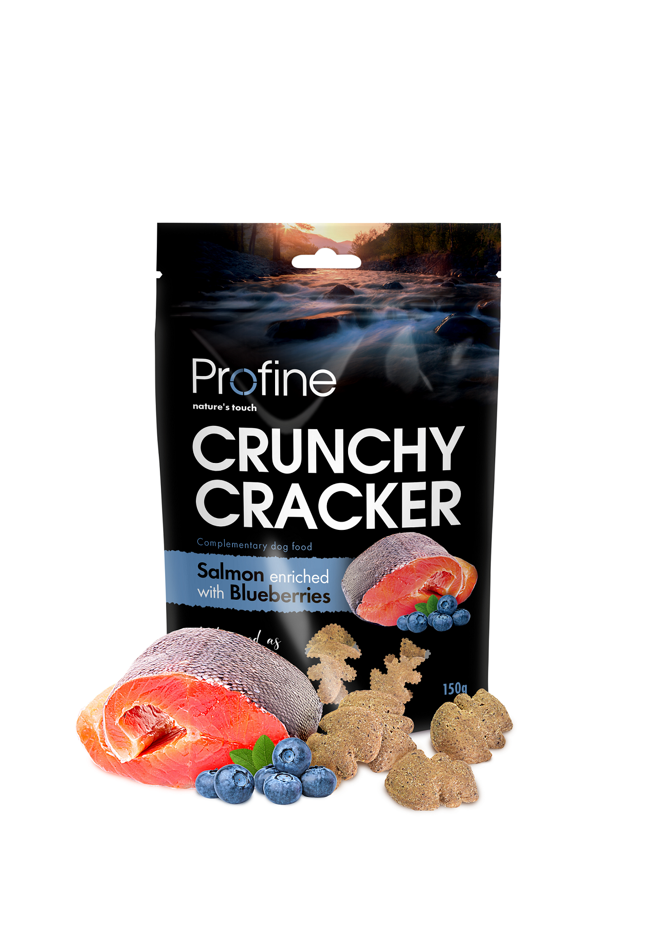 Crunchy Cracker Salmon Blueberries Hundgodis 150g
