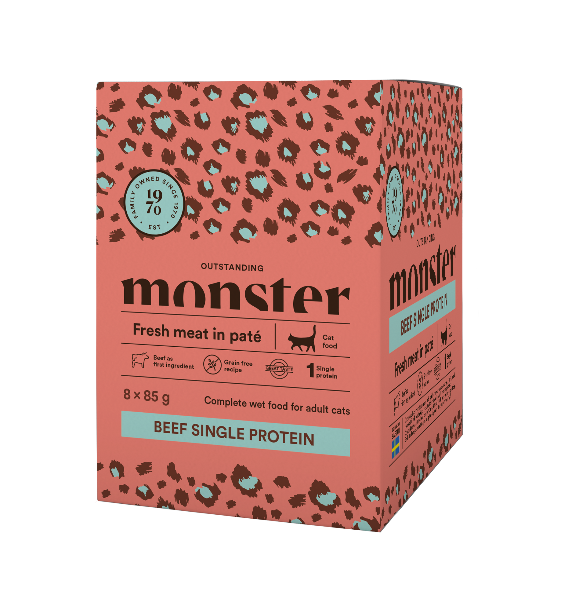 Pat&eacute; Beef Single Protein V&aring;tfoder f&ouml;r katt 8x85g