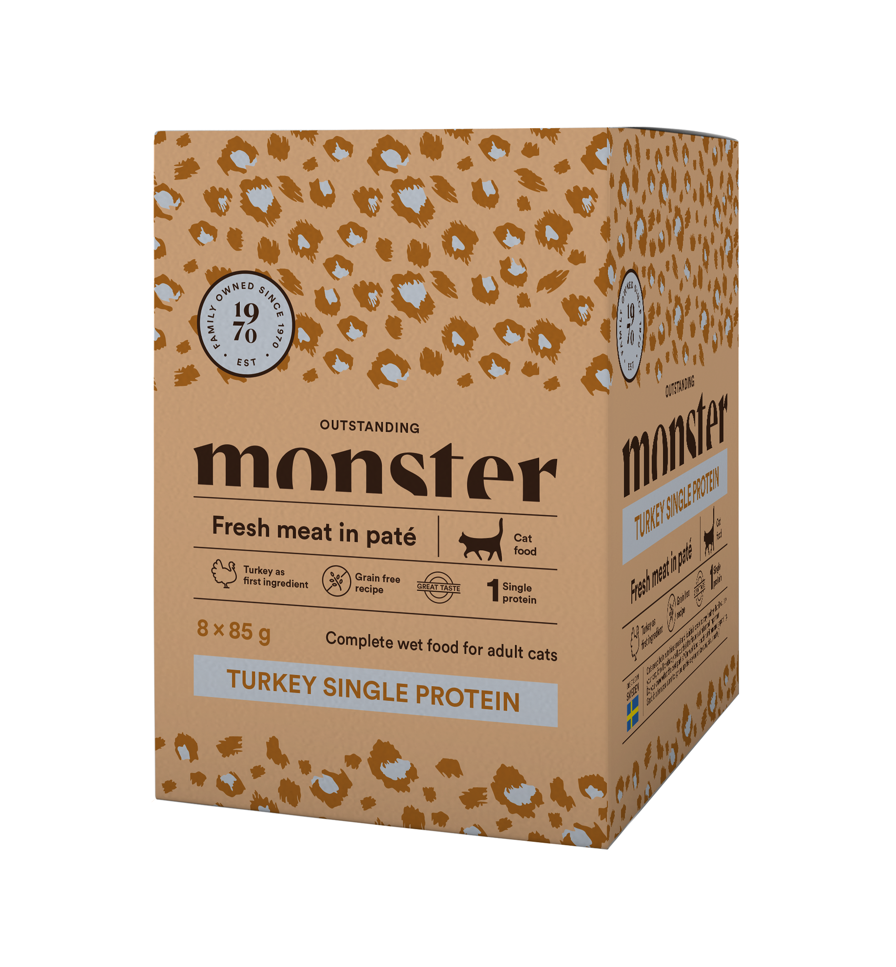 Paté Turkey Single Protein Våtfoder för katt 8x85g