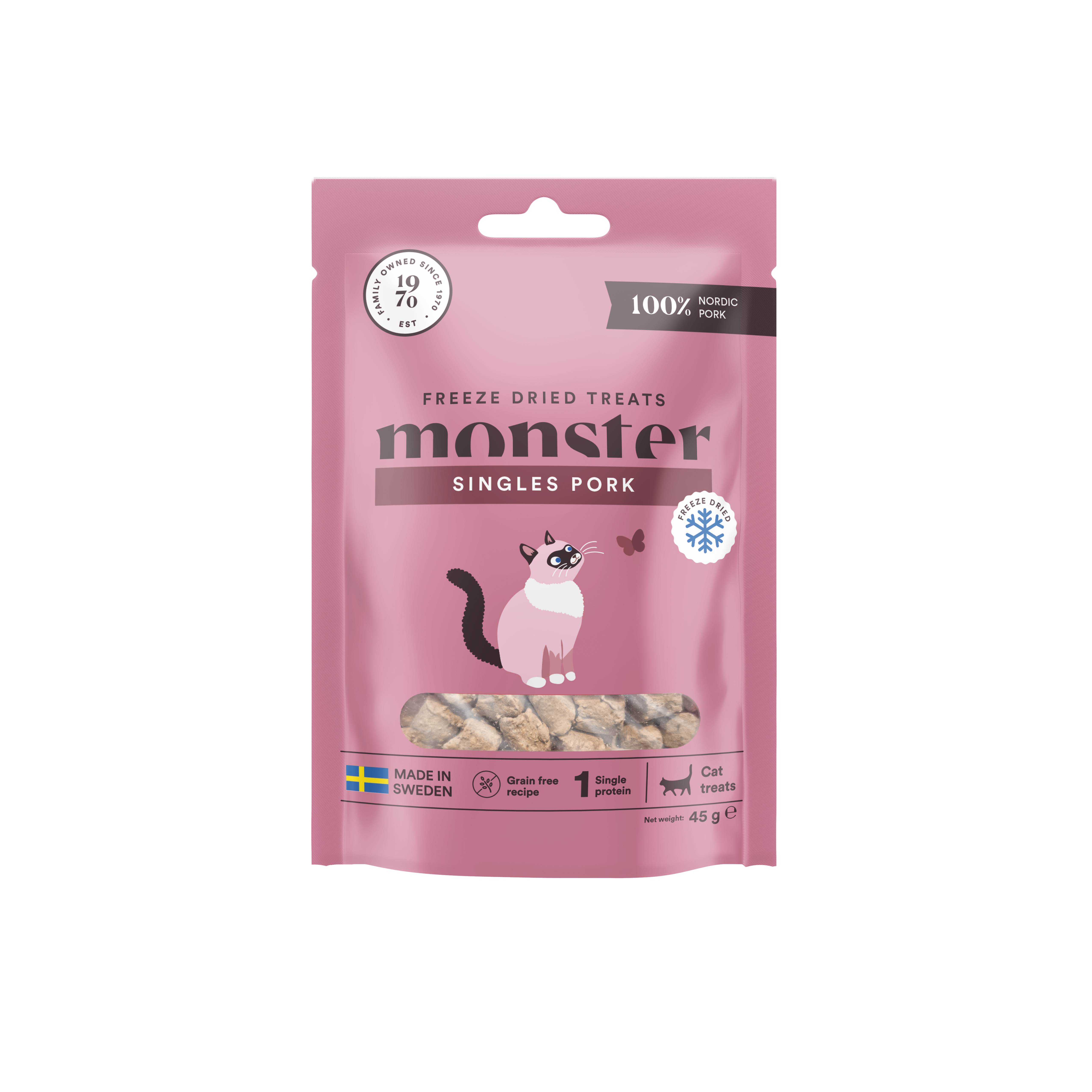 Freeze Dried Treats Pork Kattgodis 45g