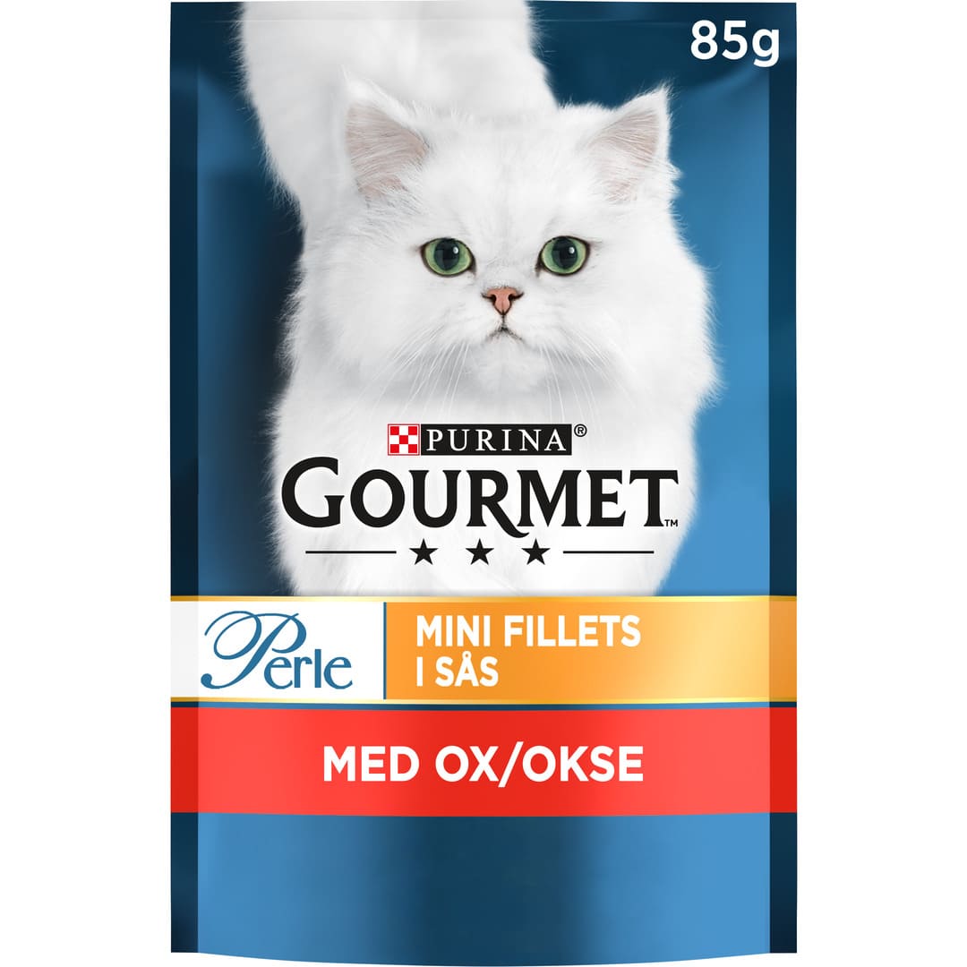 Perle Mini Fillets Oxe V&aring;tfoder f&ouml;r katt 85g