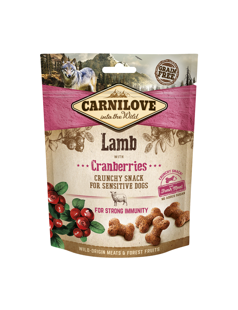 Crunchy Snack Lamb &amp; Cranberries Hundgodis 200g