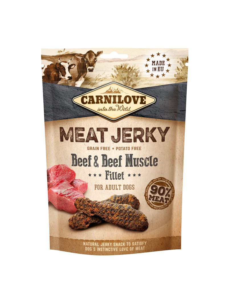 Meat Jerky Beef &amp; Beef Muscle Hundgodis 100g